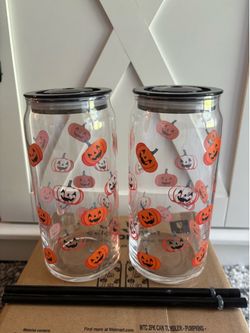 Way To Celebrate Glass 20oz Can Sipper Halloween