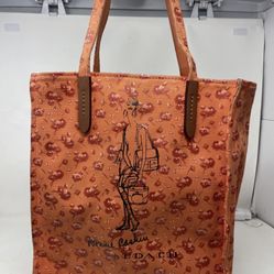 COACH BONNIE CASHIN LONG BOOTS ORANGE FLORAL CANVAS TOTE 37288