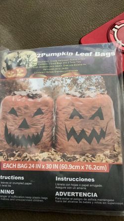 Halloween Leaf Bags Pumpkin Lawn Bags Plastic Trash Bags Pumpkin Leaf Bags with Jack O Lantern for Outdoor Halloween Decoration