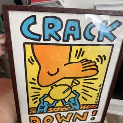 Framed Keith Haring Poster “crack down”