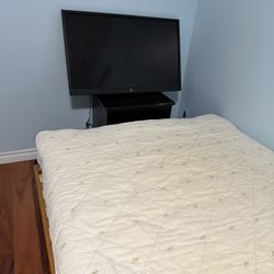Full Size Bed Frame, Mattress, Tv, and 2 Drawer Dresser