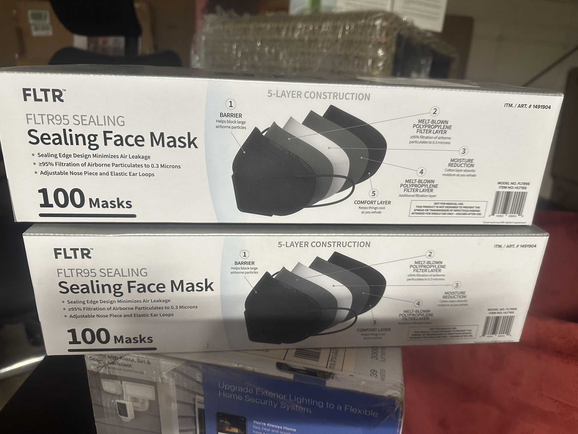 FLTR FLTR95 Sealing General Use Face Mask Black 100 Count