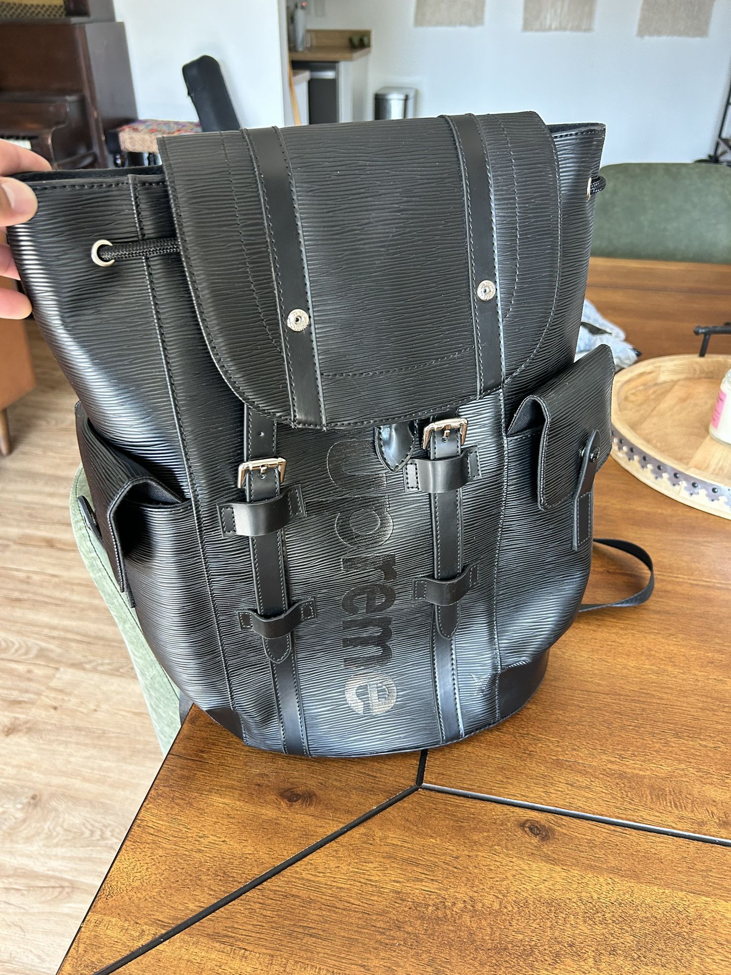 Supreme LV Black Leather Backpack for Sale in Long Beach, CA