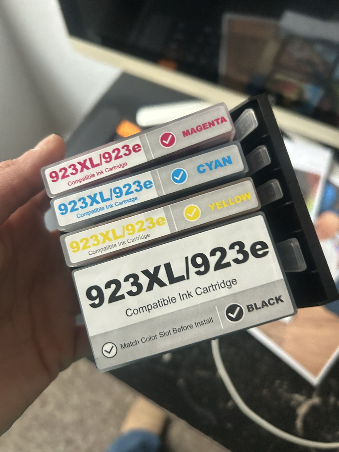 Got This In Cartridges Asking For 50I Did Take The Lids Off. They Were Not Compatible With My Printer. I’m Located Goshen