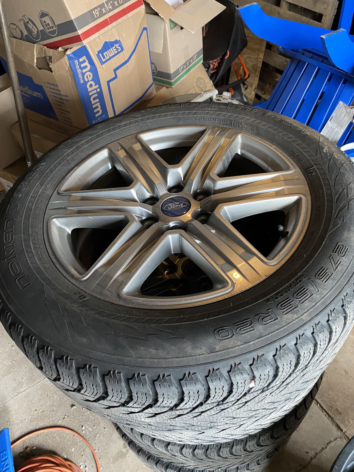 20” Ford Rims With Snow Tires
