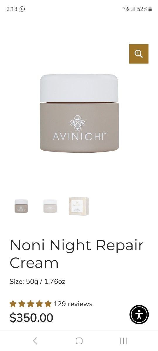New Avinichi Noni Night Repair Cream