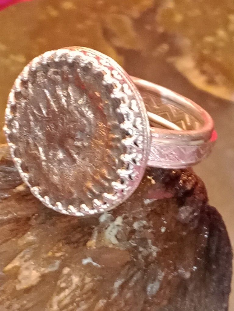 Ring For A Man Size 11 Sterling Silver With A 2000 Year Old Roman Coin