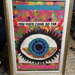 "You have come so far,"30x40 Collage on mixed media by Moi