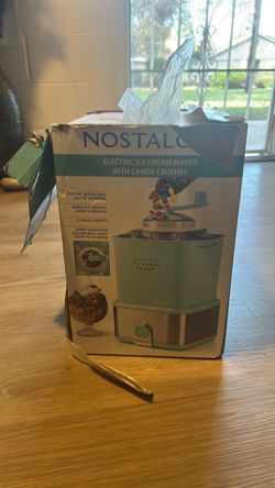 Nostalgia Electric Ice Cream Maker with Candy Crusher