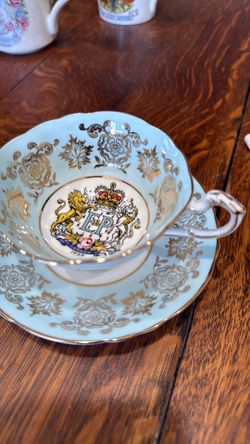 1952 commemorative teacup and saucer paragon bone china