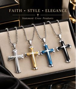 Faith Style Elegance Statement Cross Pendant Necklaces (1pc)