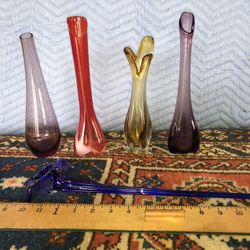 Colored Art Glass Vases 
