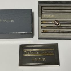 Vintage Parker Premier Sterling Silver Cisele set Made in France (Fountain Pen, Mechanical Pencil, Ballpoint Pen)