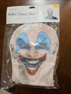 Killer clown halloween mask, brand new.