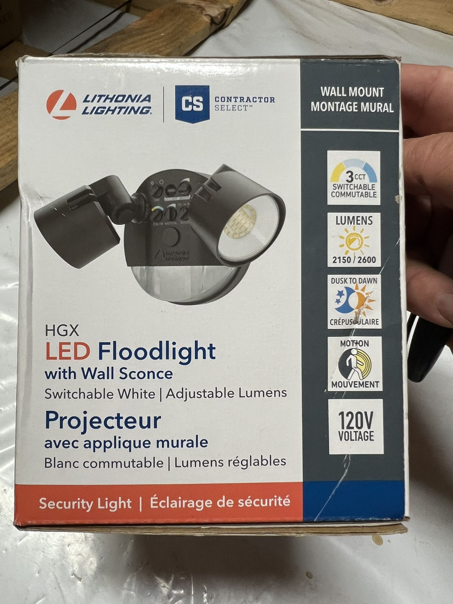 Lithonia lighting HGX Dark Bronze Motion Activated Outdoor Integrated LED Flood Light with Photocell