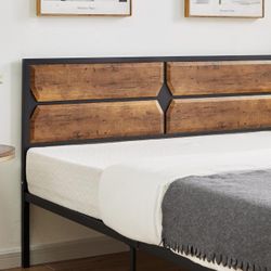 Full Size Bed Frame With Headboard, No Spring Box Needed