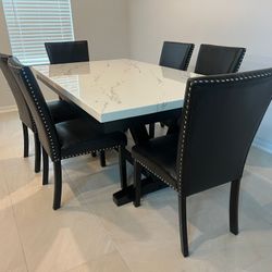 Dining Set Black And White 