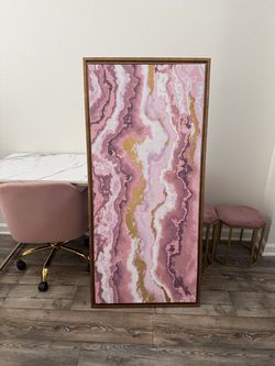 Desk set with chair, matching stools, and picture