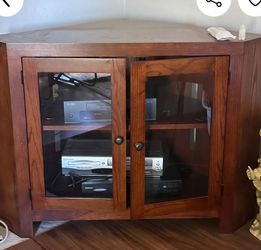 Solid wood corner tv stand entertainment center
