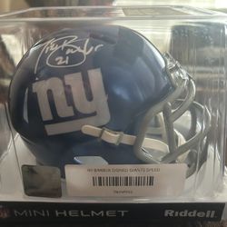Tiki Barber New York Giants Signed Mini Helmet