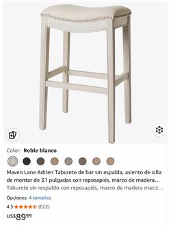 Taburete de bar sin respaldo set de 2 asiento de silla de montar