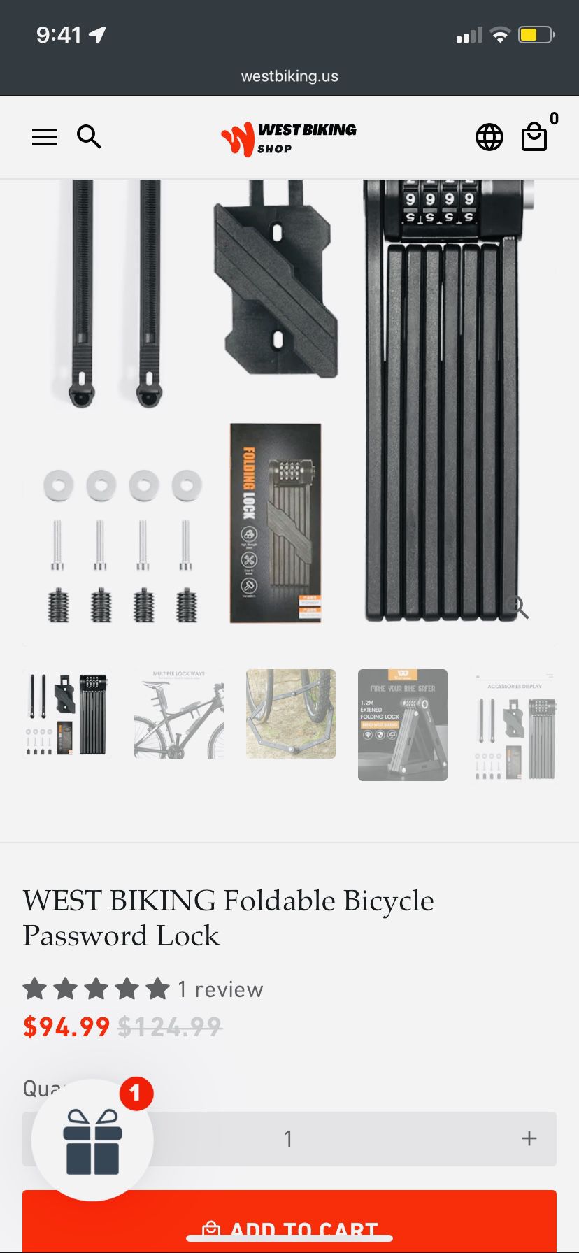 West Biking Bicycle Folding Lock 