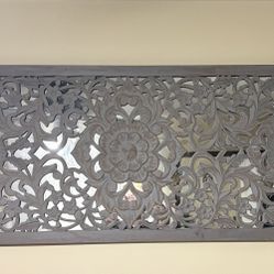 Floral Wood - Mirror Carving Home Hanging Decoration