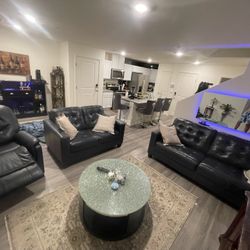 Leather Couch with Recliner