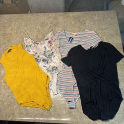 Like new women jumpsuits bundle All jumpsuits are size Large except the black one. The black one is size xl. Striped one is new with tags 