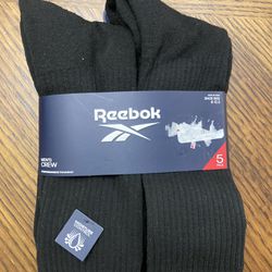 NWT Reebok Men’s  Crew Socks 6 pairs 
