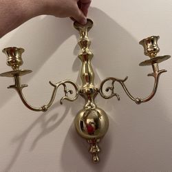 Solid Brass Sconce Double Candlestick Wall mount 