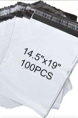 100pcs 14.5x19 Poly Mailers 2.5 Mil Envelopes Shipping Bags With Self Sealing Strip, White Poly Mailers