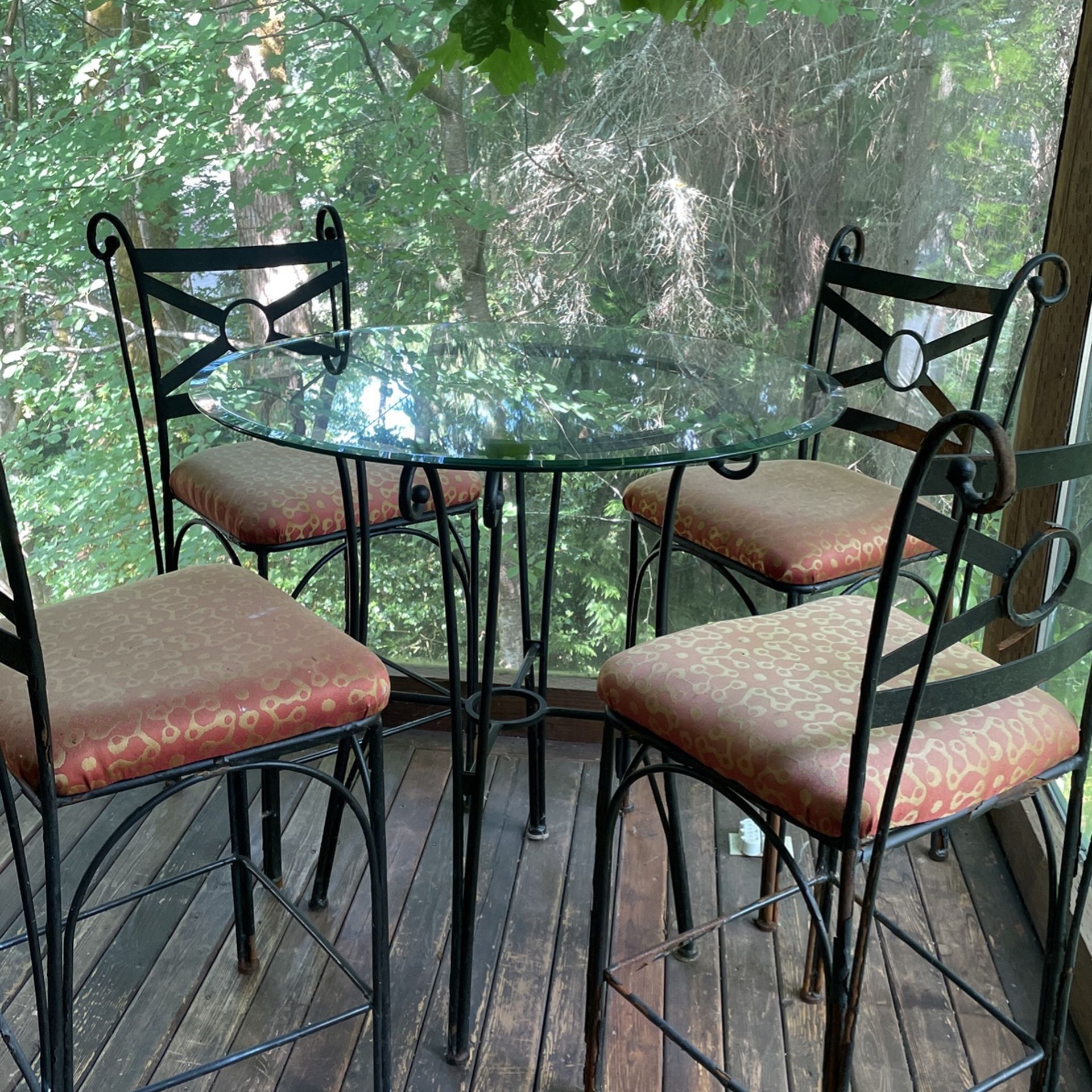 Glass Bistro Table W/4 Chairs *New price*