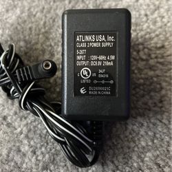 Input 120v 60hz 4.5w …  Output DC 9v 210mA  Power Supply 