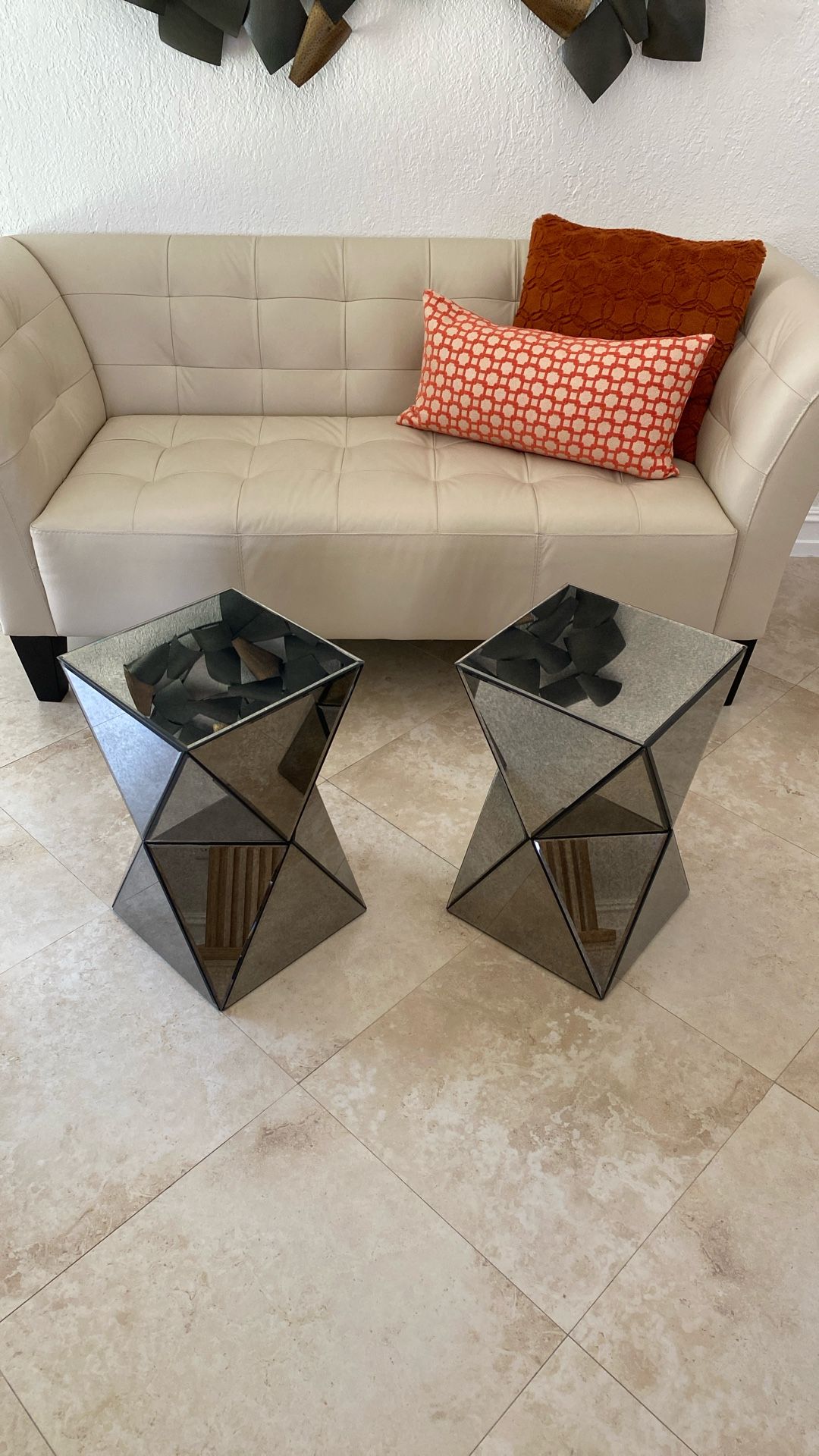 West Elm Two Mirror Side Tables