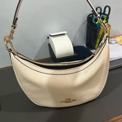 coach bag terry hobo beige white