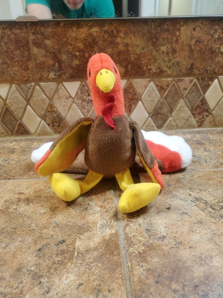 TY Beanie Baby, Goobles the Turkey, 4034 Very Rare 1996  Missing Swing Tag