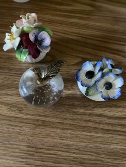 2 Cute Flower Baskets And A Apple