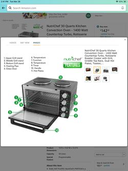  NutriChef 30 Quarts Kitchen Convection Oven - 1400