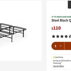Steel Black Queen Platform Frame