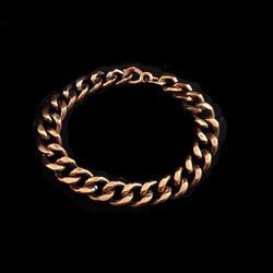 Solid Copper Curb Bracelet 9" Long Unisex 