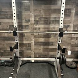 Squat Rack With Pull-up Bar, J Cups And Spotter Arms