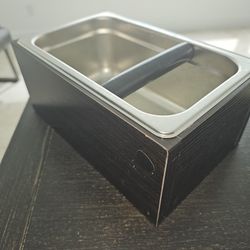 Wood Espresso Knock Box, Large Capacity with Stainless Steel Interior