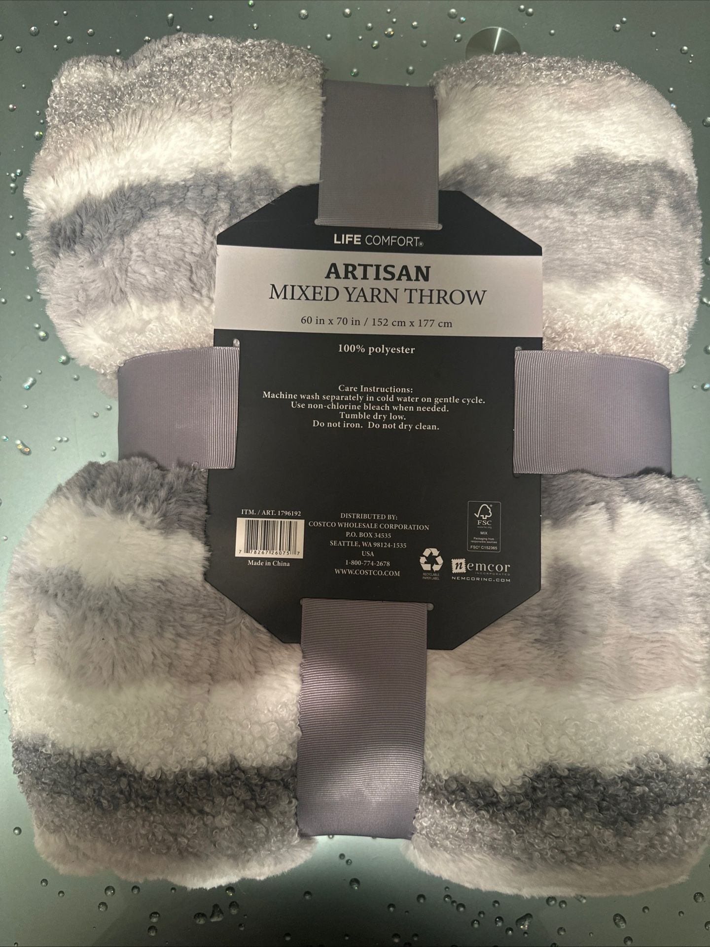 Brand New Life Comfort Artisan Mixed Yarn Throw 60" X 70" Luxury Gray Machine Washable
