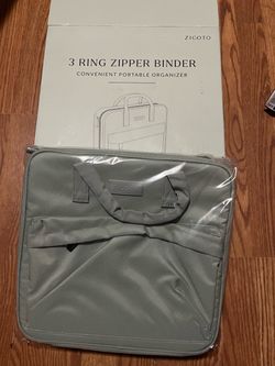 Zicoto Sturdy 3 Ring Zipper Binder with Shoulder Strap for School - 2 Inch Zip Up Beautiful Binder with Extra Pockets Holds 500 Sheets, Books and Lapt