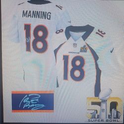 Denver Broncos AUTOGRAPHED MANNING or MILLER 58 Four sizes Remaining  NWT'S 