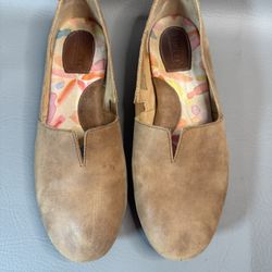 Born Sebra Ballet Leather Flats Womens Size 10 D74616 Biscotto Shoes