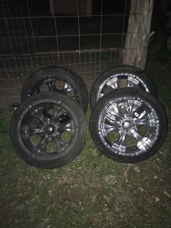 225/45/17 tires basically new with 17 inch wheels bolt pattern is 5x4.75 the other 2 need to be painted black