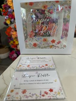 Diaper raffle box / cards and gifts sign