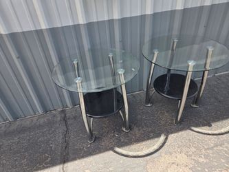 Glass top end tables